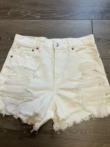 American Eagle White Jean Shorts