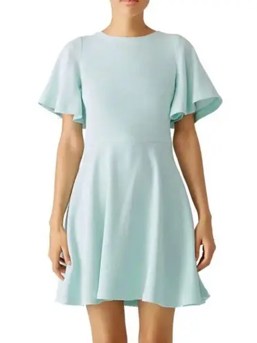 Shoshanna NWT Lovisa Mint Flutter Sleeve A-Line Dress, 8
