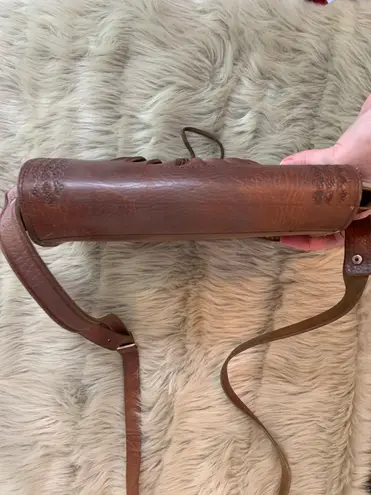 Vintage Leather Boho Hippie Purse Brown