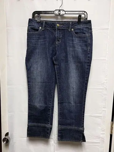 🍁3/$18 Simply Vera Wang Women Size 6 Capri Blue Jeans Straight Wide Hem BFD