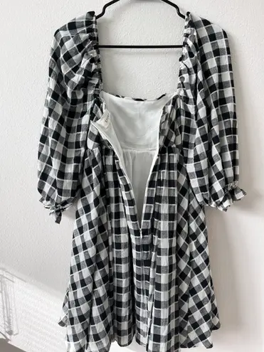 Storia Black And White Checkered Dress