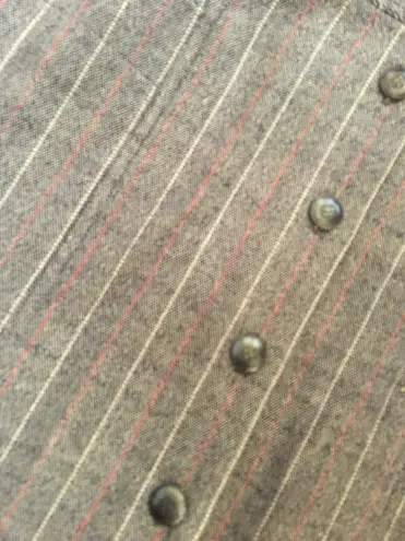 Bill Blass Vintage 90s Y2K A Line Wool Blend Gray Pinstripe Skirt Knee Length 4