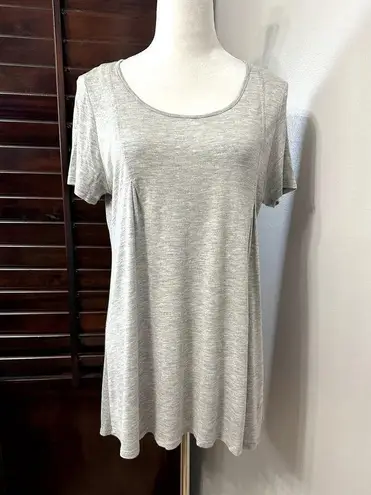 Ink Love And Peace Womens Tunic Top Gray Short Sleeve High Low Key Hole Modal L Size L