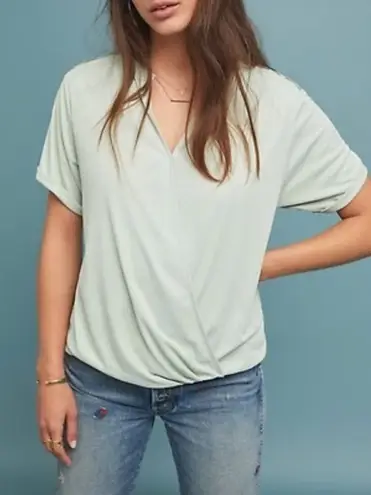 Anthropologie Saturday Sunday Womens Short Sleeve Top Sage Green Sz XS Soft