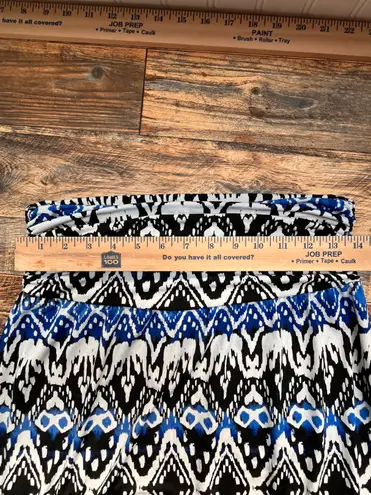 Apt. 9 Blue, Black & White Print Maxi Skirt