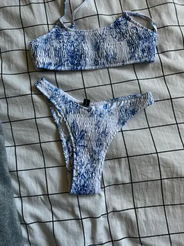 Amazon Blue Floral Bikini Set