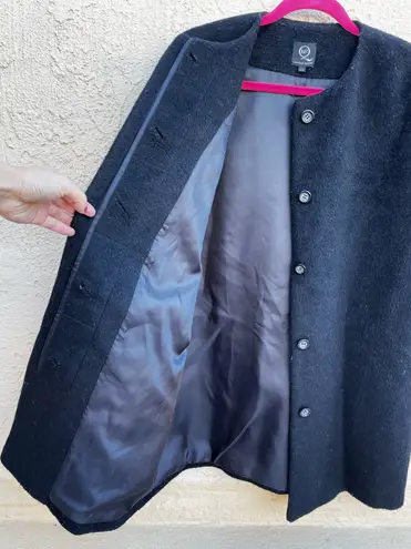 Alexander McQueen McQ wool cashmere collarless 3/4 sleeve car coat IT 38/ US 2-4