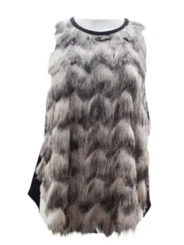 SACHIN & BABI EYELASH FRINGE SLEEVELESS TOP M Black Size M