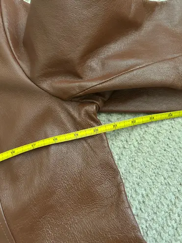 Dialogue Brown leather jacket full zip up