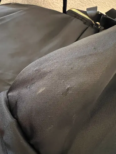 Black Nylon Backpack with Gold Hardware