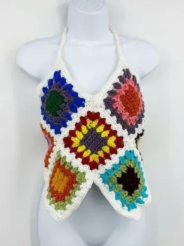 Crochet Halter Top Size Medium Boho Western Handmade