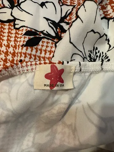 Boutique Rust V-neck Floral Skort Romper 2X