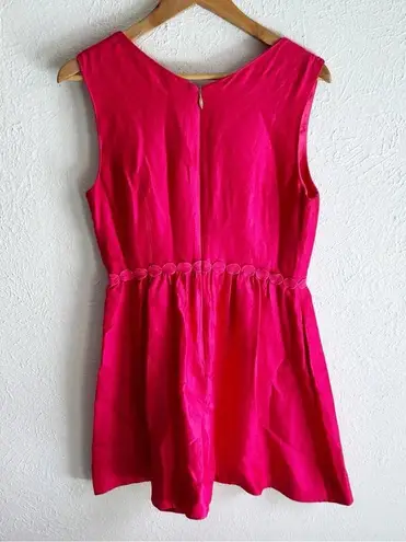 Draper James Gracie Silk V-neck Dress Raspberry Pink Sz 6