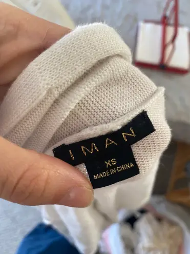 Iman White Casual Everyday Cardigan Size Xs