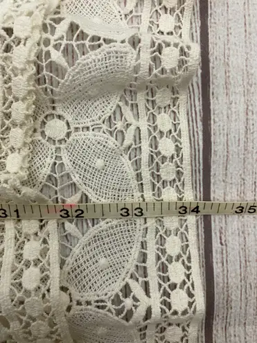 Hazel Boutique Hazel 100% cotton striped dress with lace size medium women