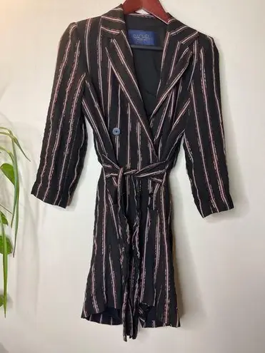 Rachel Roy Romper Metallic Pinstripe Blazer Black Sz 8