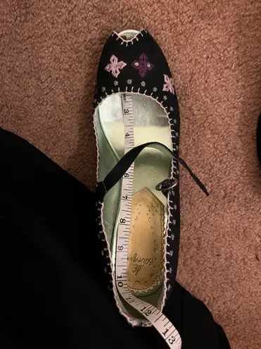 Sam Edelman  Black SE Boutique Faux Suede Peep Toe Mary Jane Heels Womens 9 1/2