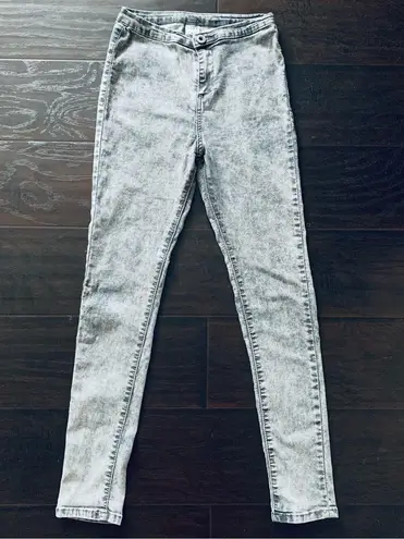 Classic Fashion Vintage 80s Grey Acid Washed High Rise Jeggings/Leggings Size L