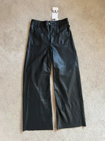 ZARA Leather Black Pants