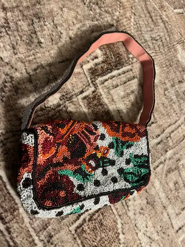 Anthropologie Fiona Floral Beaded Bag