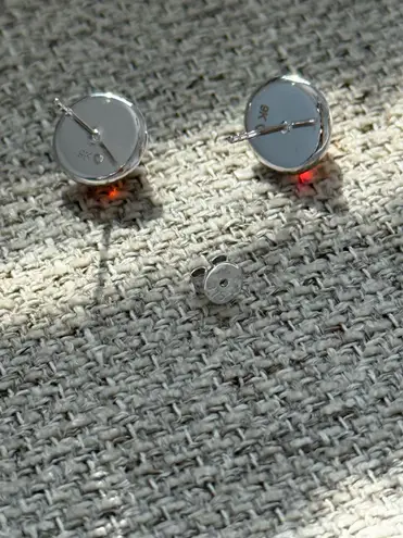 Brand New Natural Opal 9K Solid White Gold Sphere Bezel Settings Earrings/Studs Multiple