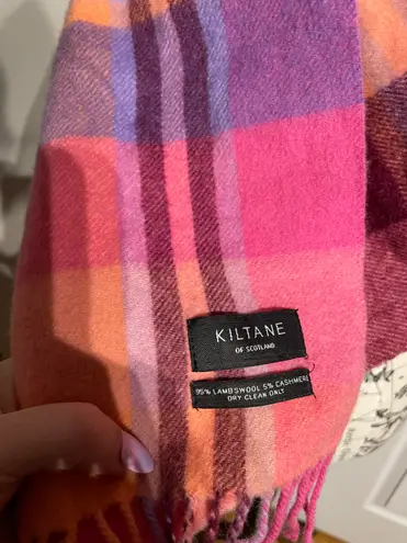 Vintage Kiltane of Scotland Lambswool Cashmere Tartan Shawl Wrap Pashmina Multicolor colorful Coquette Scarf