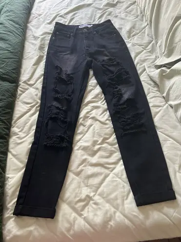 Nasty Gal Distressed High Waisted Jeans