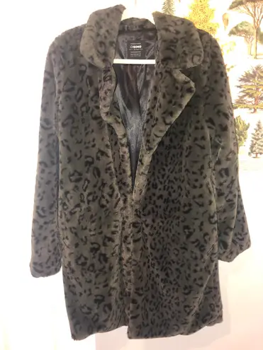Army Green Animal Print Coat Size L
