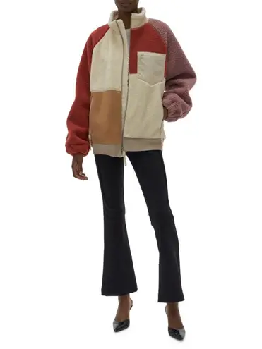 Helmut Lang patchwork faux shearling shaggy fleece unisex jacket size XS NWT