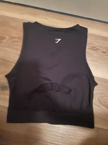 Gymshark black gym shark top