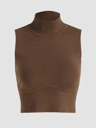 Cider Brown sleeveless crop top thumbnail 1