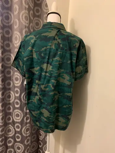 Zumiez Empyre Empyre Green Camo Button Up Shirt