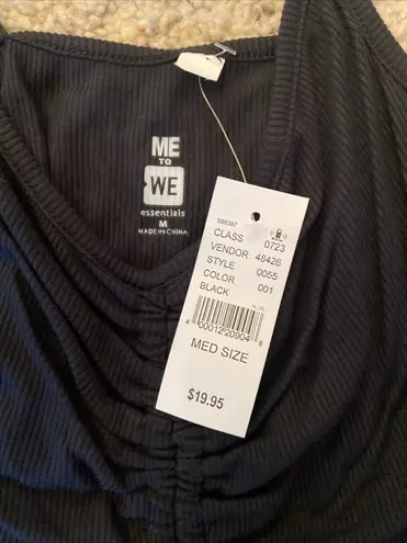 Pac Sun Me To We Black Ruched Front Tank Top Crop NWT Size Medium