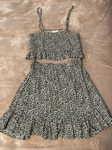 American Eagle Leopard Print Two Piece Set