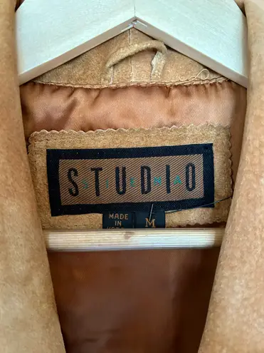 Studio Siena Brown Leather Jacket Oversized