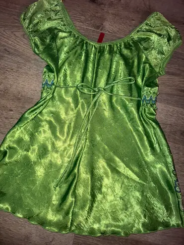 Heart soul Vintage Milkmaid Green paisley embroidered top