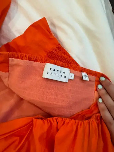 orange Tanya Taylor crop top with puffed sleeves Size 6