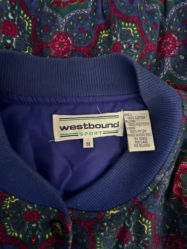 Westbound Sport Vintage Abstract Print Bomber Jacket Size Medium