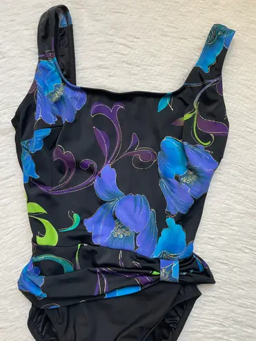 Vintage women’s inches away floral print one piece bathing suit Multi Size 10
