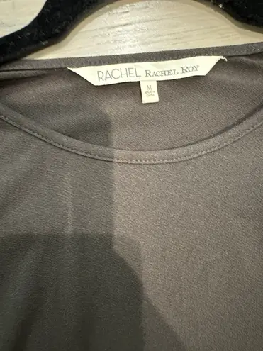 Rachel Roy Black Asymmetrical Handkerchief Hem Sleeveless Dress Medium