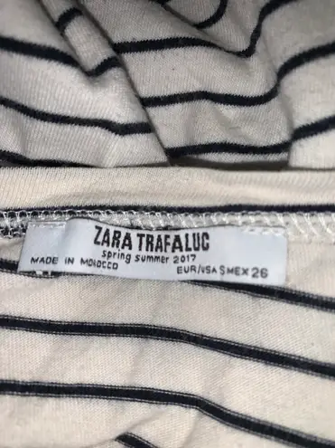 ZARA Trafaluc Stripe Short Sleeve Top