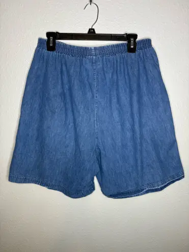 Vintage Gepetto Denim Shorts – Women’s Large – 90s Lightning Embroidery Blue