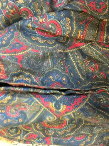 London Fog Vintage 90s Multicolor Paisley Rayon Midi Skirt 14
