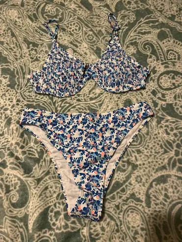 SheIn floral underwire high waisted bikini