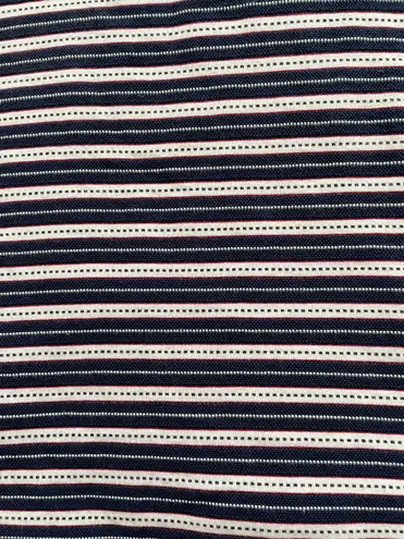 Polo Elandale 100% Cotton Striped White Blue Embroidered Logo Golf Shirt, size S