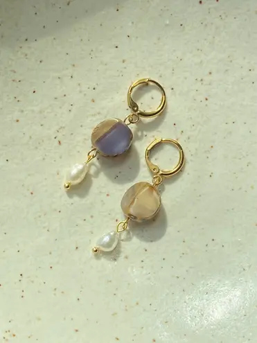 Handmade unique retro vintage fairy boho style dangle earrings w/ quality Czech glass beads💜