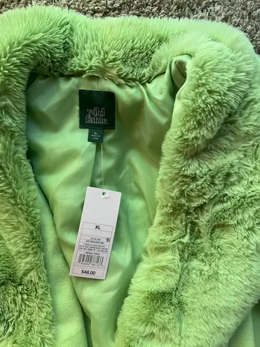 Wild Fable Green Faux Fur Coat