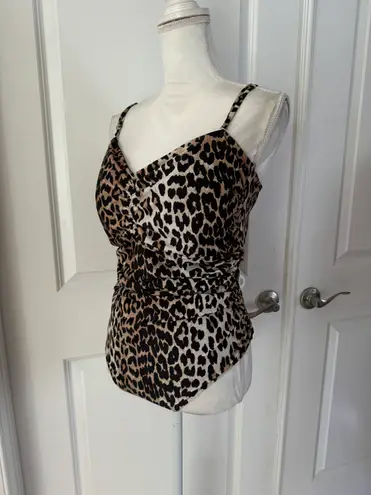 Ganni Leopard Print One Piece Swimsuit. MSRP $195