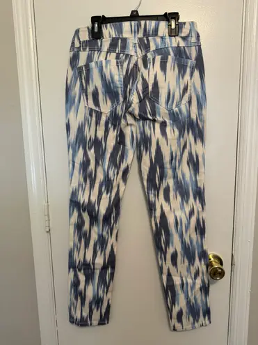 INC Blue Printed Skinny Leg Pants Size 4