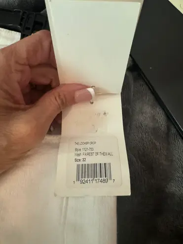 MOTHER Denim The Looker Crop White Jeans